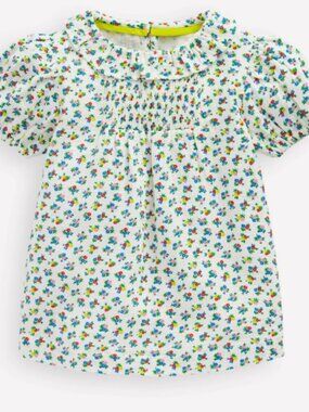 Mini Boden Double Cloth Printed Blouse, 3-4 yr